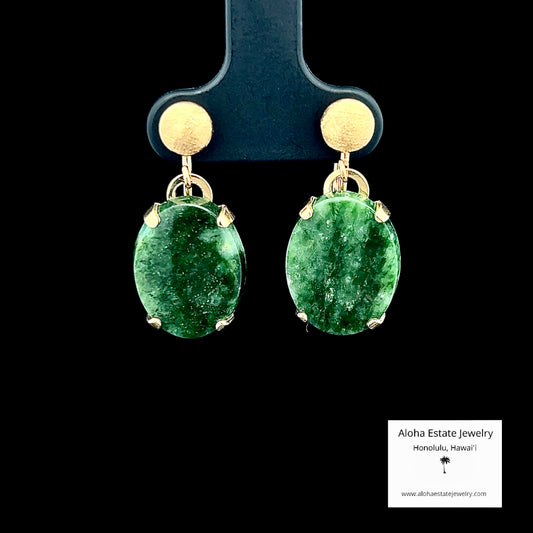 Vintage 14K Jade Dangle Earrings