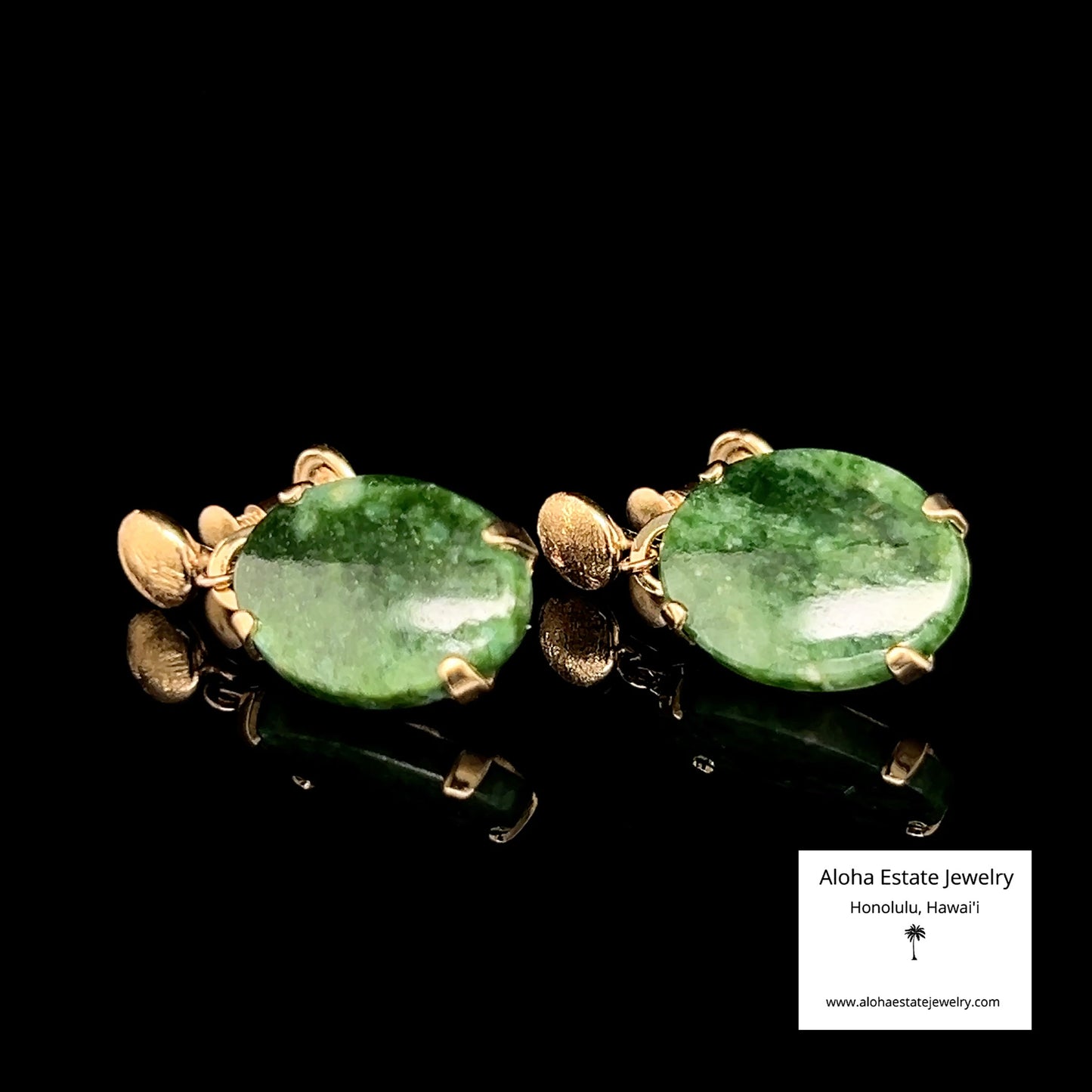 Vintage 14K Jade Dangle Earrings
