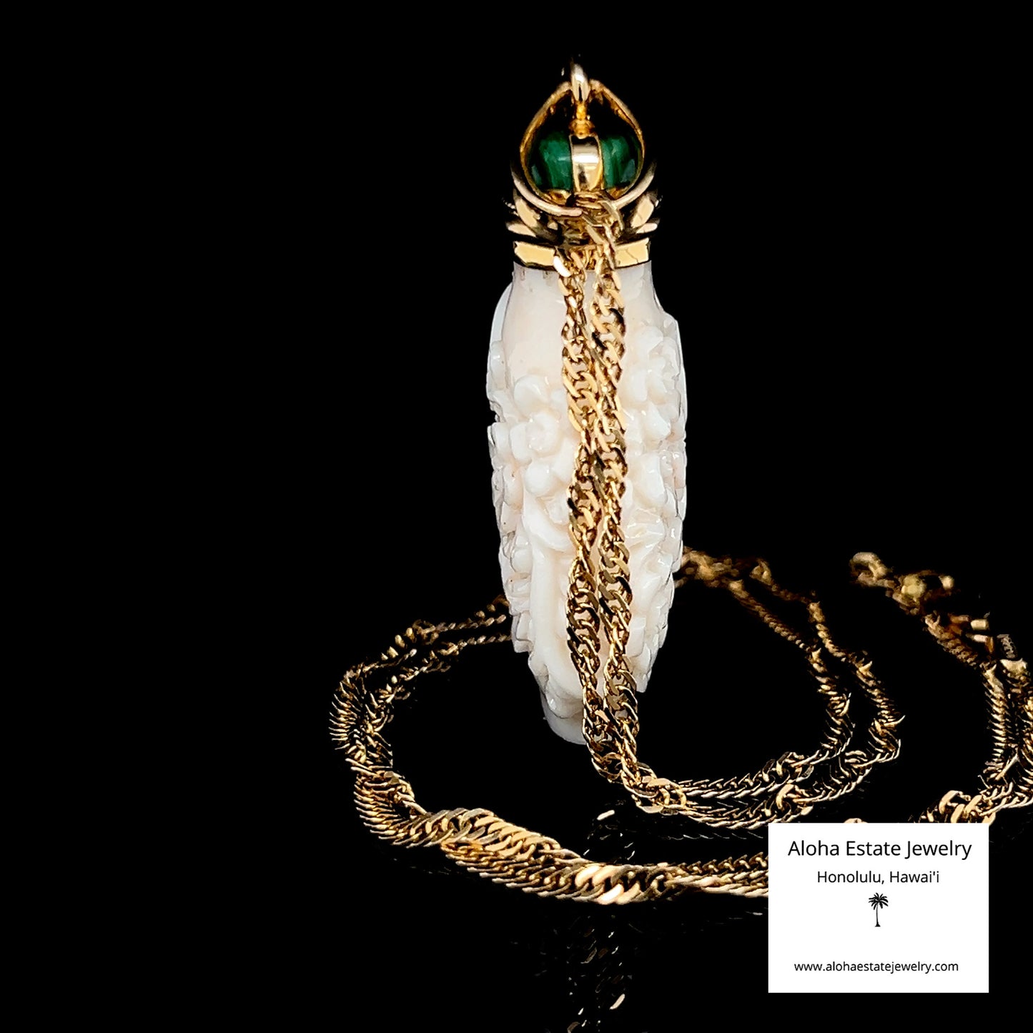 Vintage White Jade Prunus - Meihua - Blossom Carved Pendant