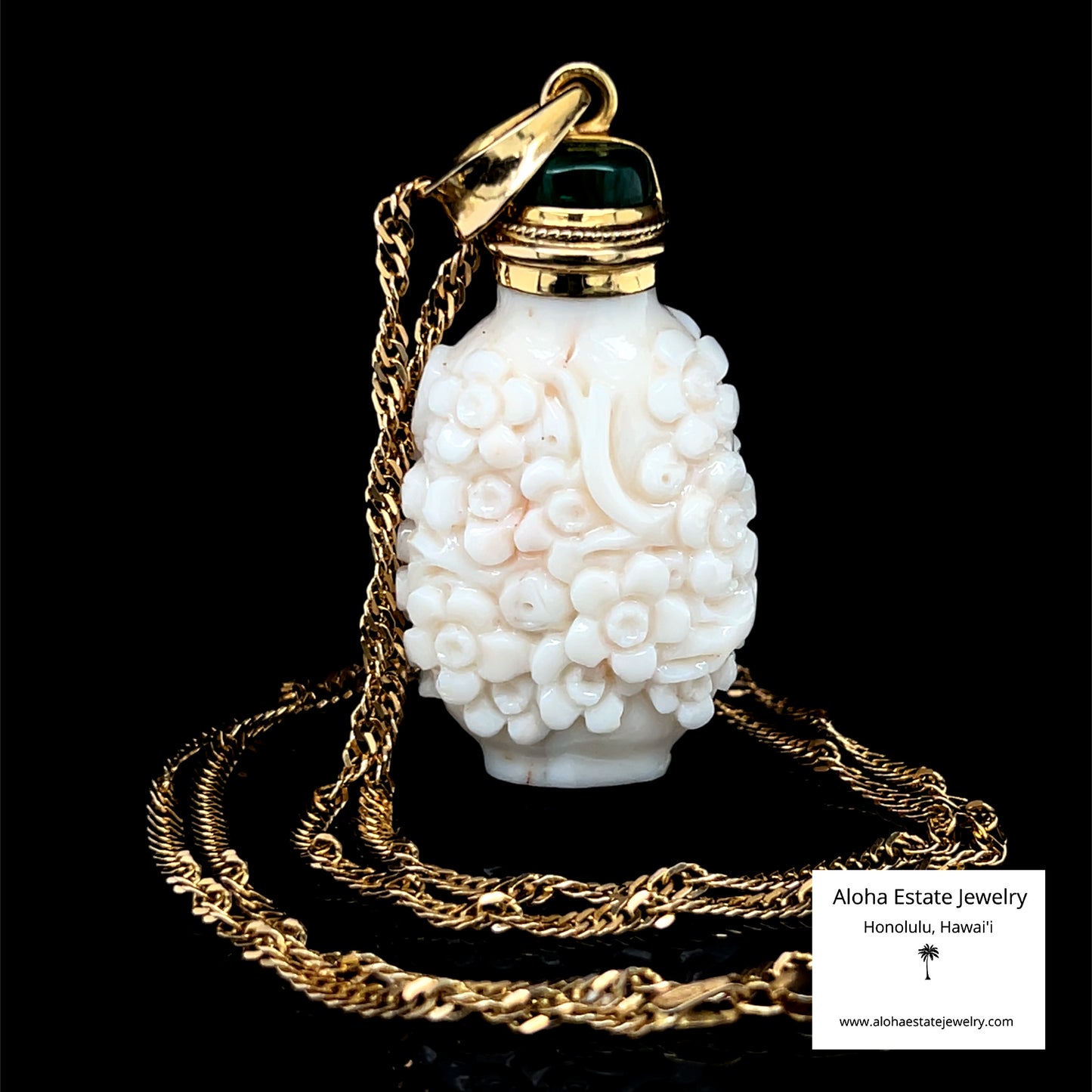 Vintage White Jade Prunus - Meihua - Blossom Carved Pendant