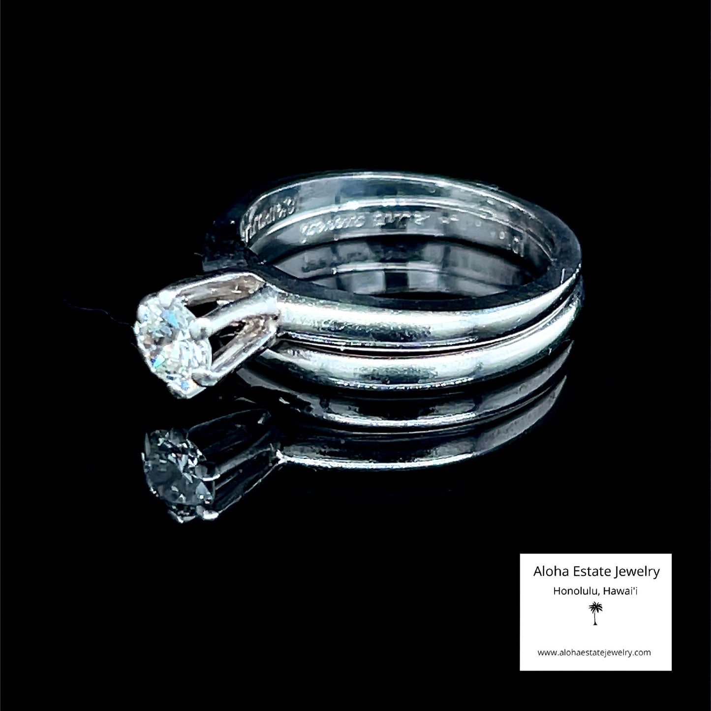 Vintage 1/3-Carat Diamond Solitaire Wedding Set in Platinum