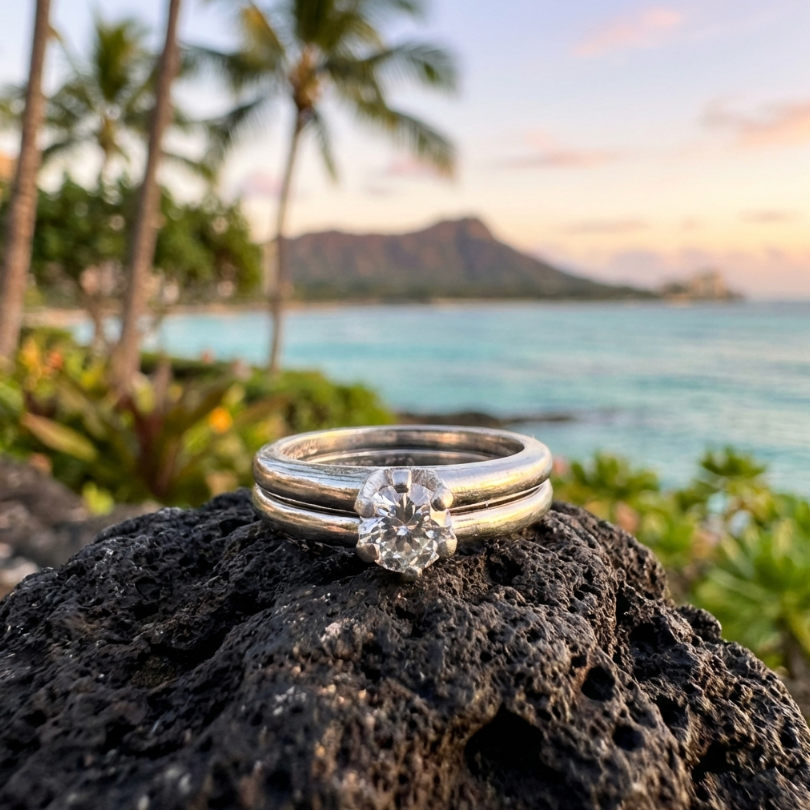 Vintage 1/3-Carat Diamond Solitaire Wedding Set in Platinum