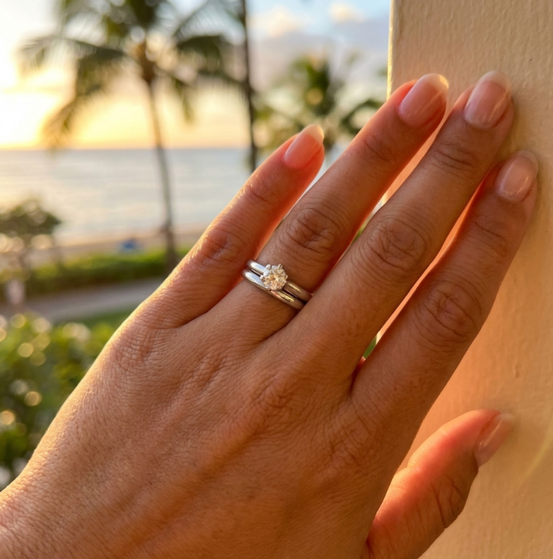 Vintage 1/3-Carat Diamond Solitaire Wedding Set in Platinum