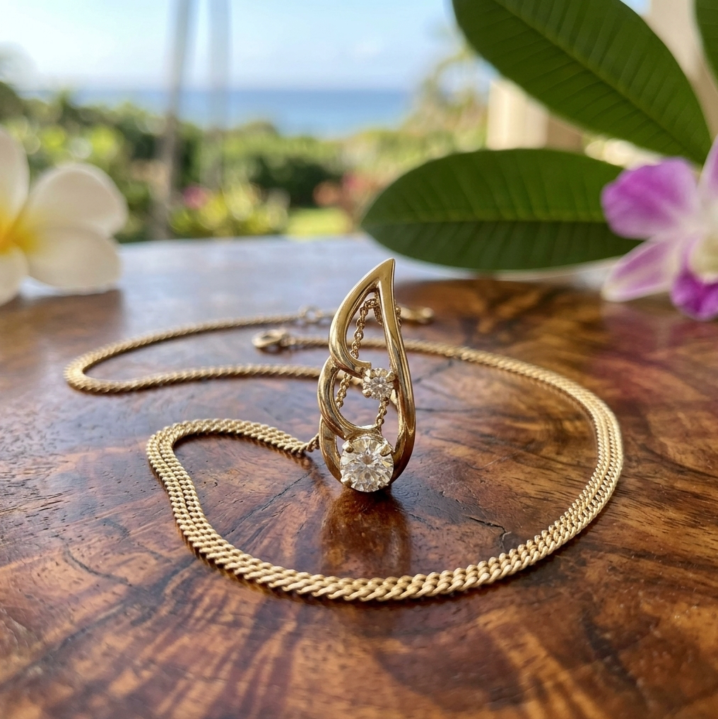 Custom Design 1/4-Carat-Plus Diamonds Pendant