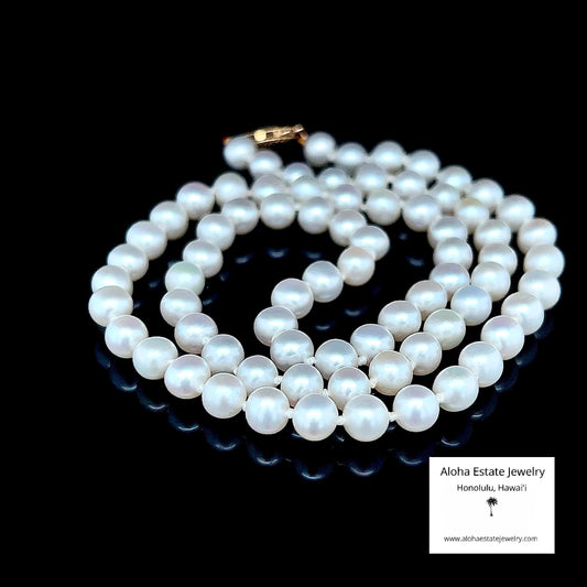 Vintage IPS Japanese Saltwater Akoya Pearl Necklace