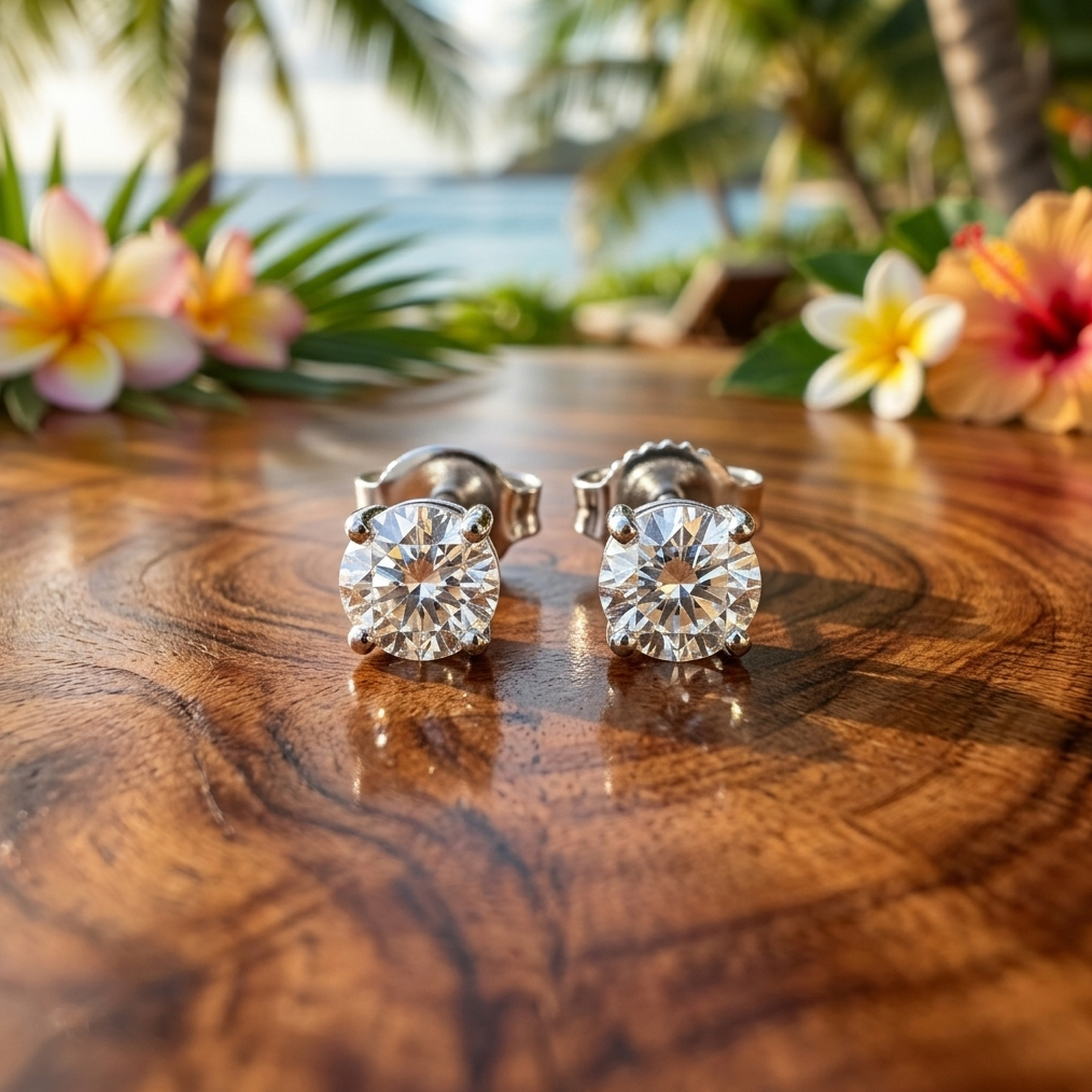 Estate 1/2-Carat Diamond Stud Earrings