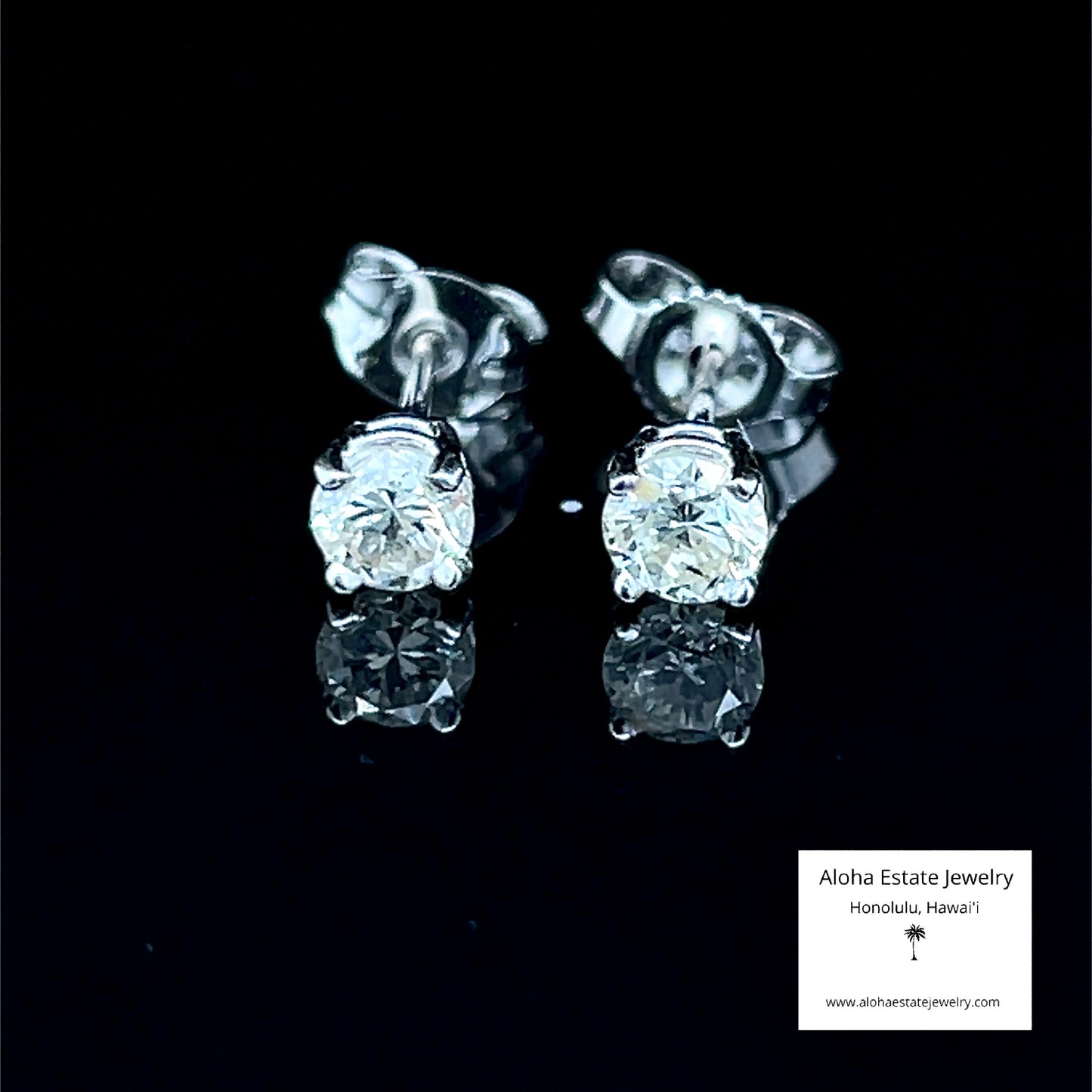 Estate 1/2-Carat Diamond Stud Earrings