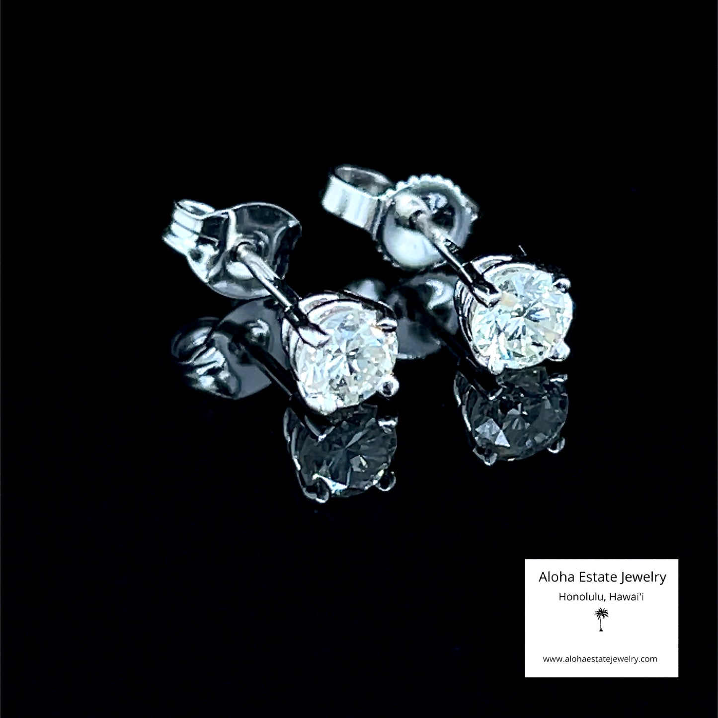 Estate 1/2-Carat Diamond Stud Earrings