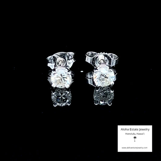 Estate 1/2-Carat Diamond Stud Earrings