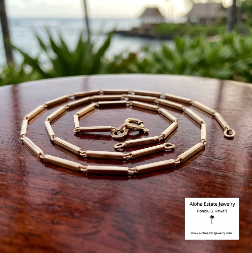 Bar-Link Chain / Necklace in 14K