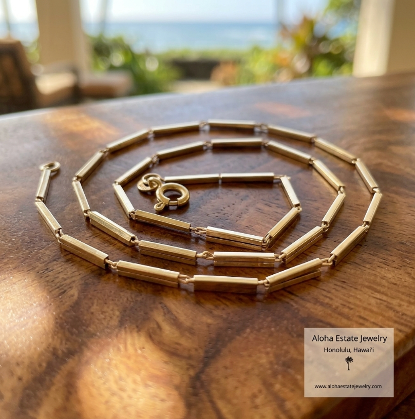 Bar-Link Chain / Necklace in 14K