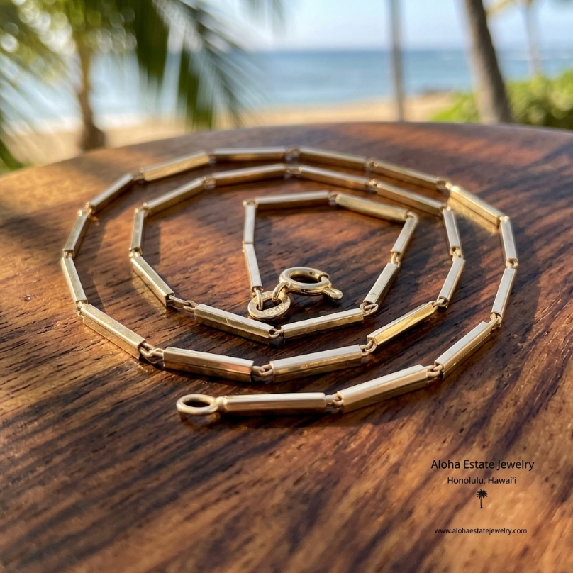 Bar-Link Chain / Necklace in 14K