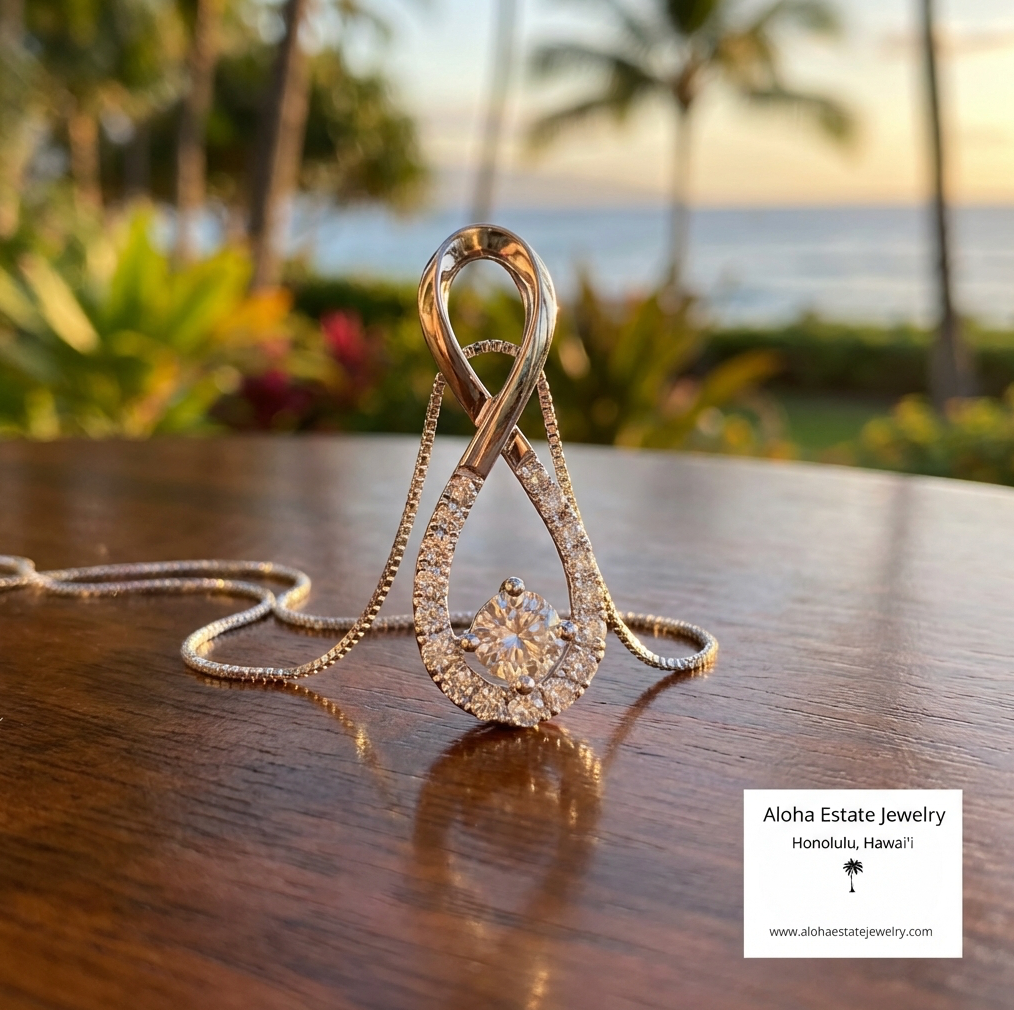 Estate 3/4-Carat Diamond Infinity Pendant