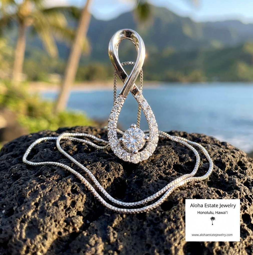 Estate 3/4-Carat Diamond Infinity Pendant