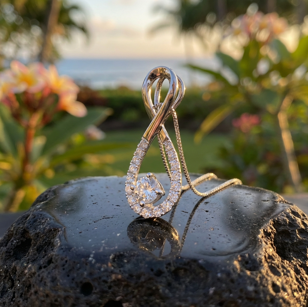 Estate 3/4-Carat Diamond Infinity Pendant
