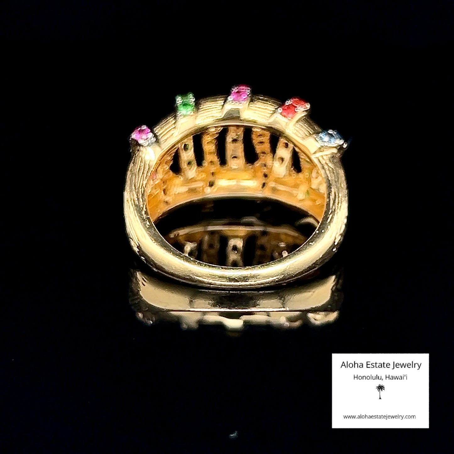 Multi-Gem Fashion Ring in 14K Yellow Gold