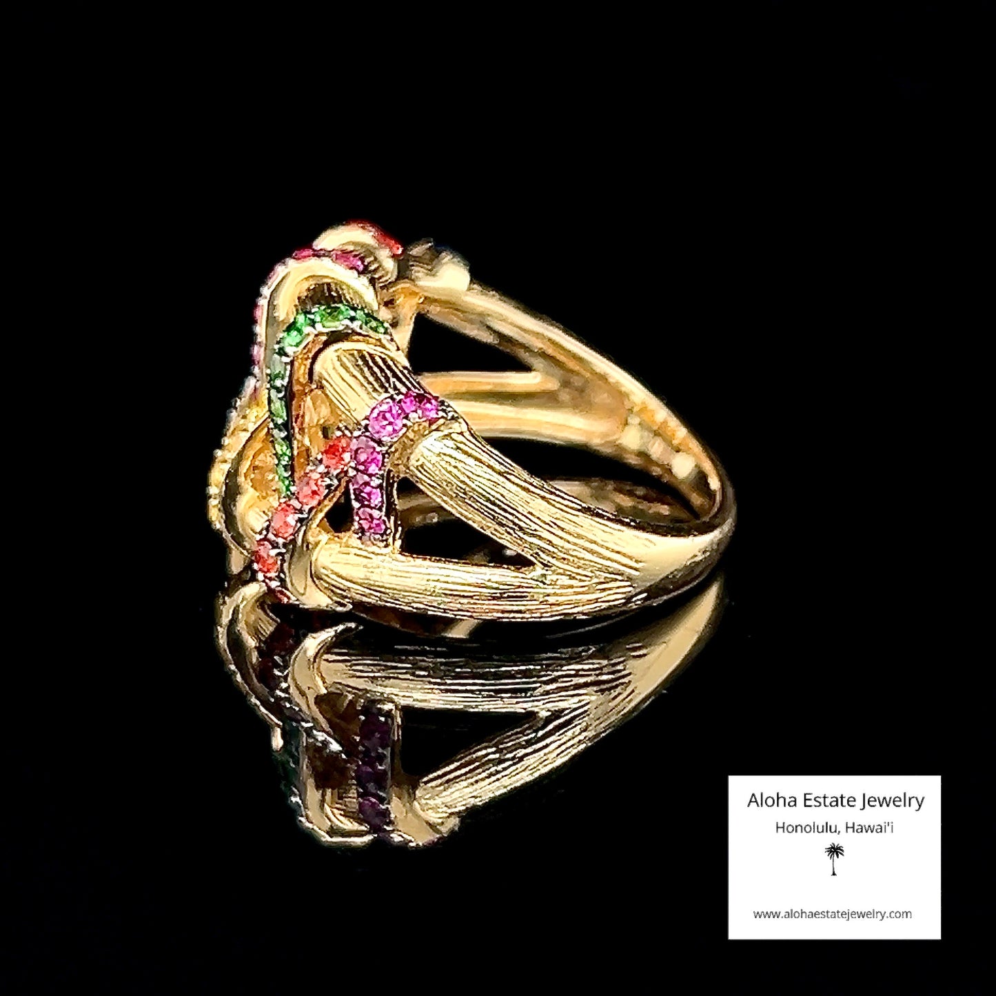 Multi-Gem Fashion Ring in 14K Yellow Gold