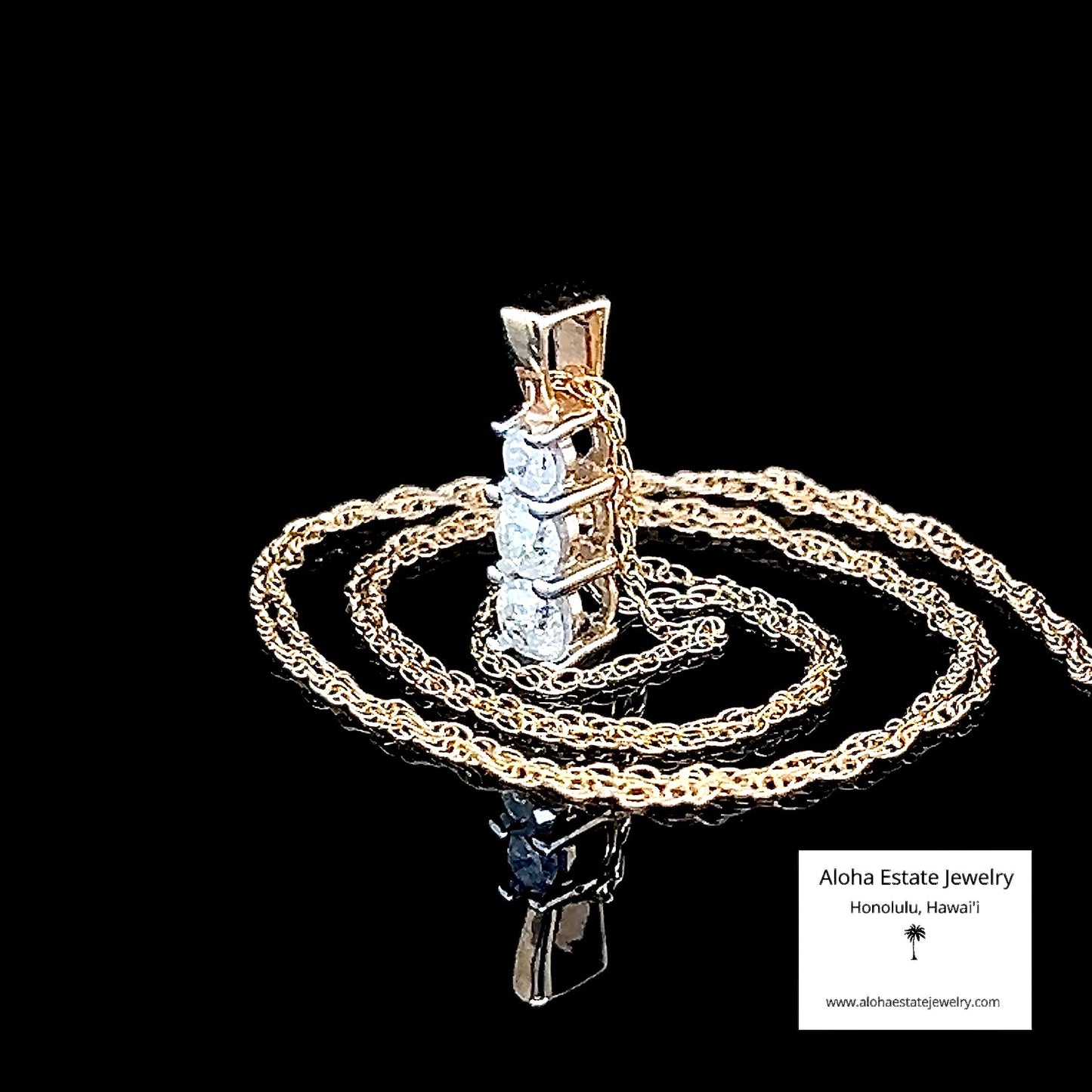 Estate One-Quarter Carat Diamond Pendant w/ 10K Gold Chain
