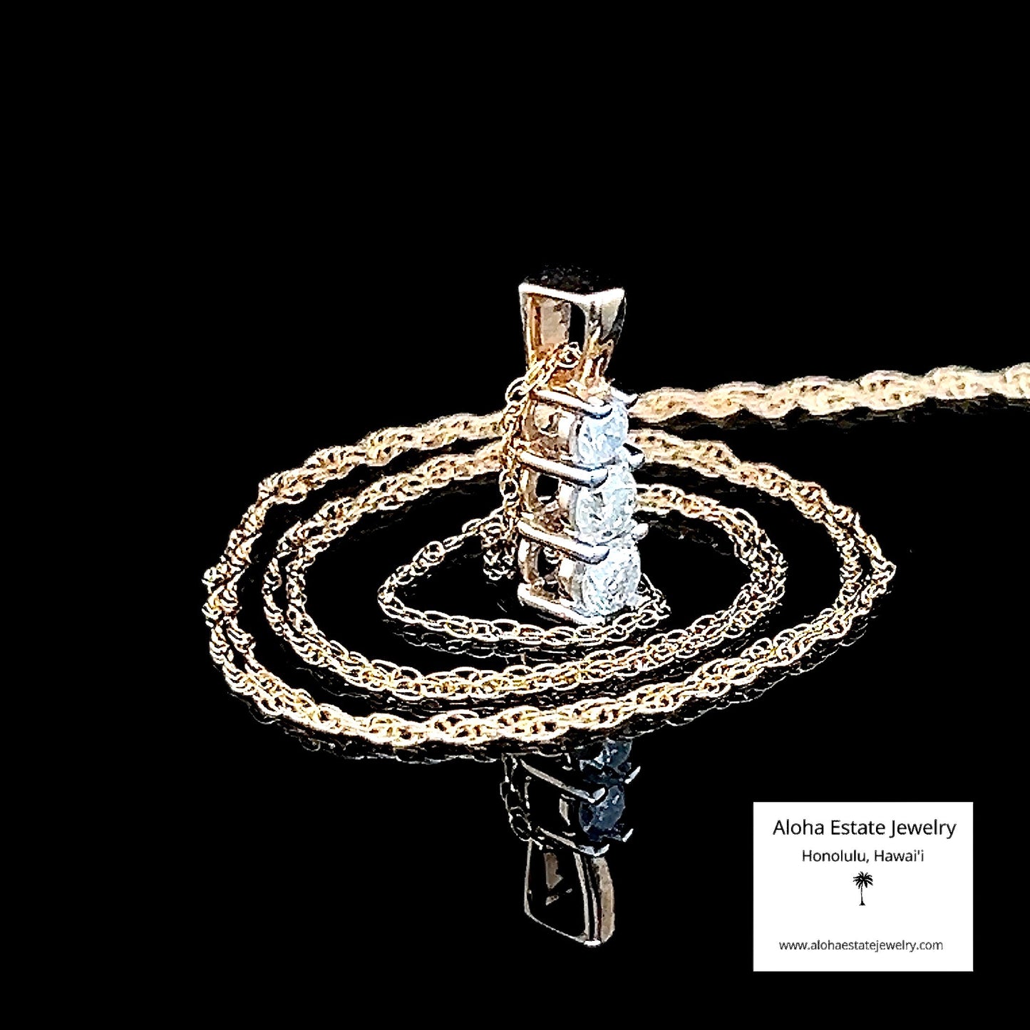 Estate One-Quarter Carat Diamond Pendant w/ 10K Gold Chain