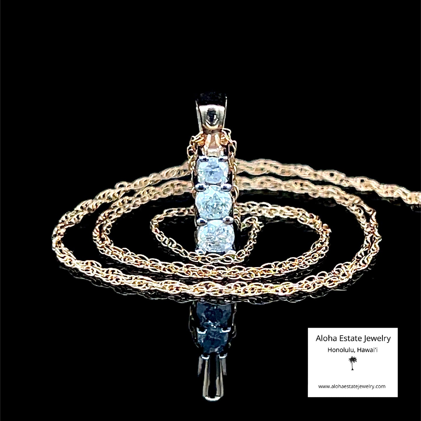 Estate One-Quarter Carat Diamond Pendant w/ 10K Gold Chain