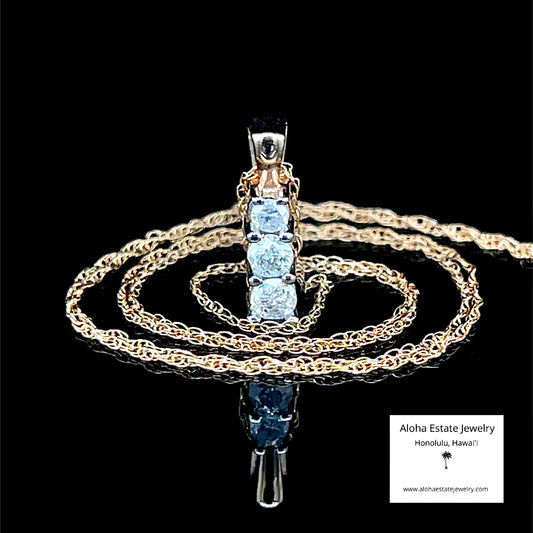 Estate One-Quarter Carat Diamond Pendant w/ 10K Gold Chain