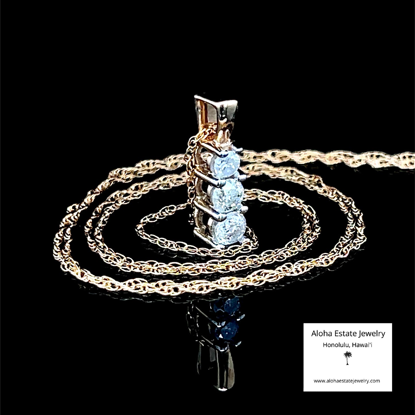Estate One-Quarter Carat Diamond Pendant w/ 10K Gold Chain