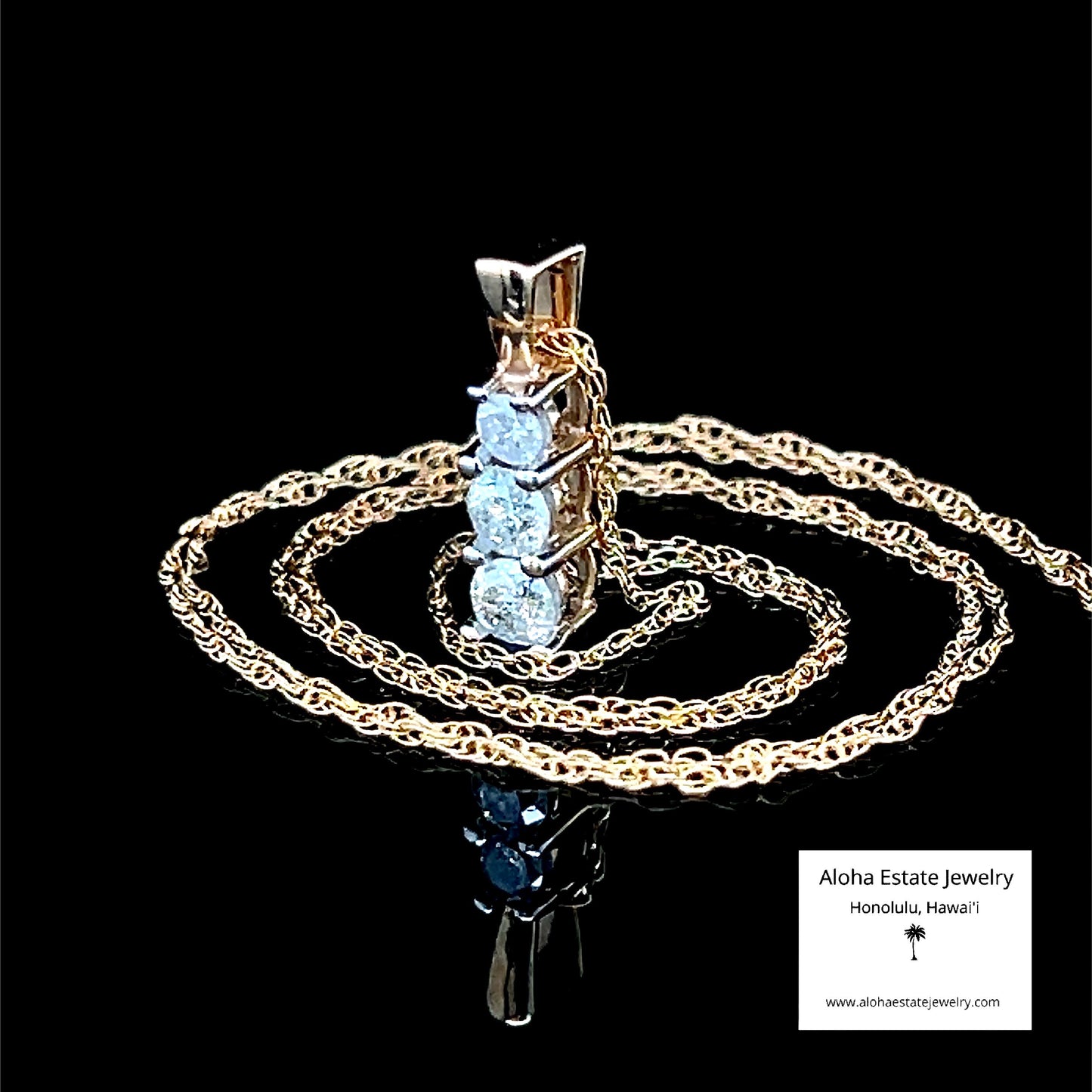 Estate One-Quarter Carat Diamond Pendant w/ 10K Gold Chain