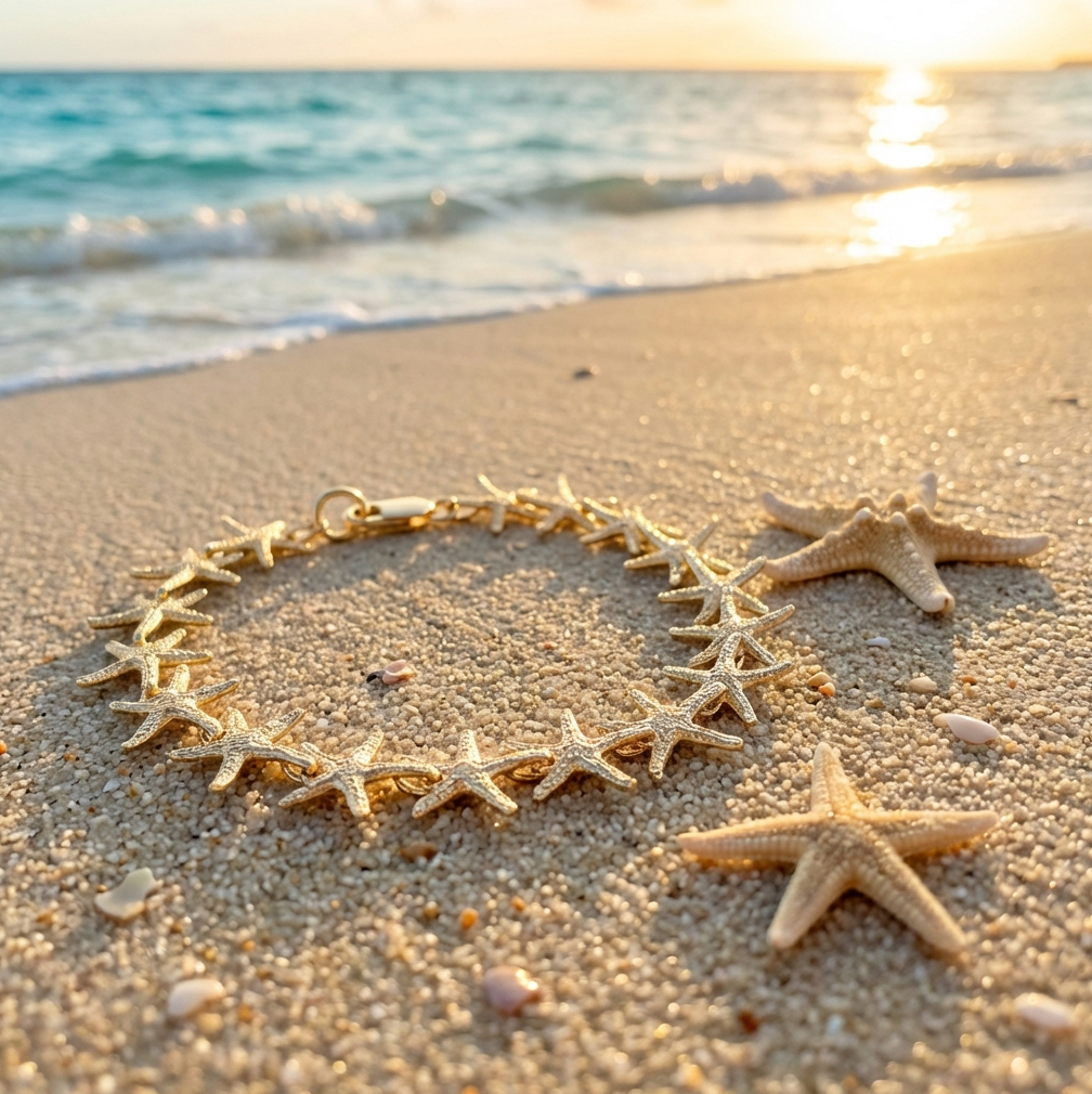 14K Yellow Gold Starfish Bracelet