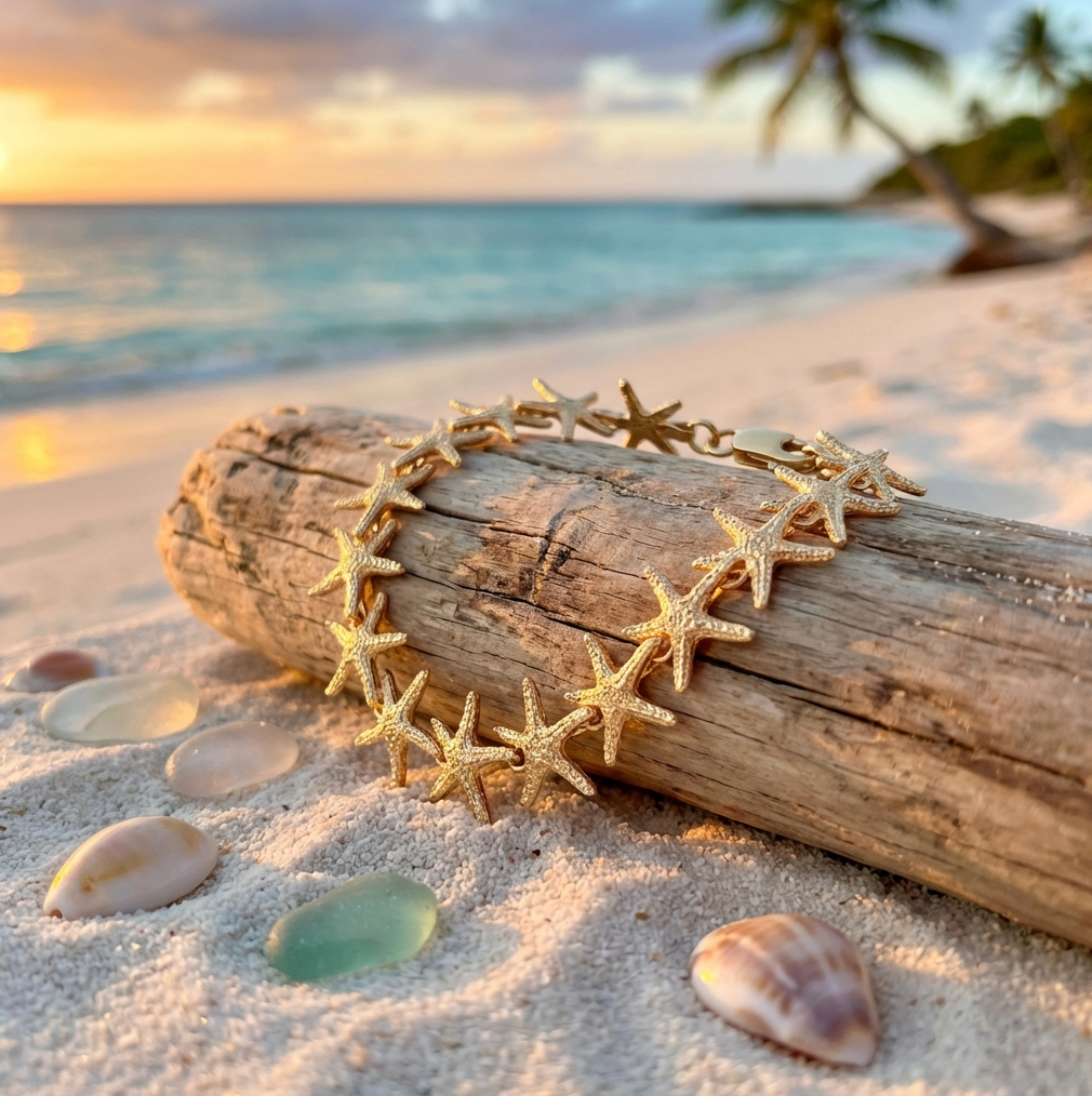 14K Yellow Gold Starfish Bracelet
