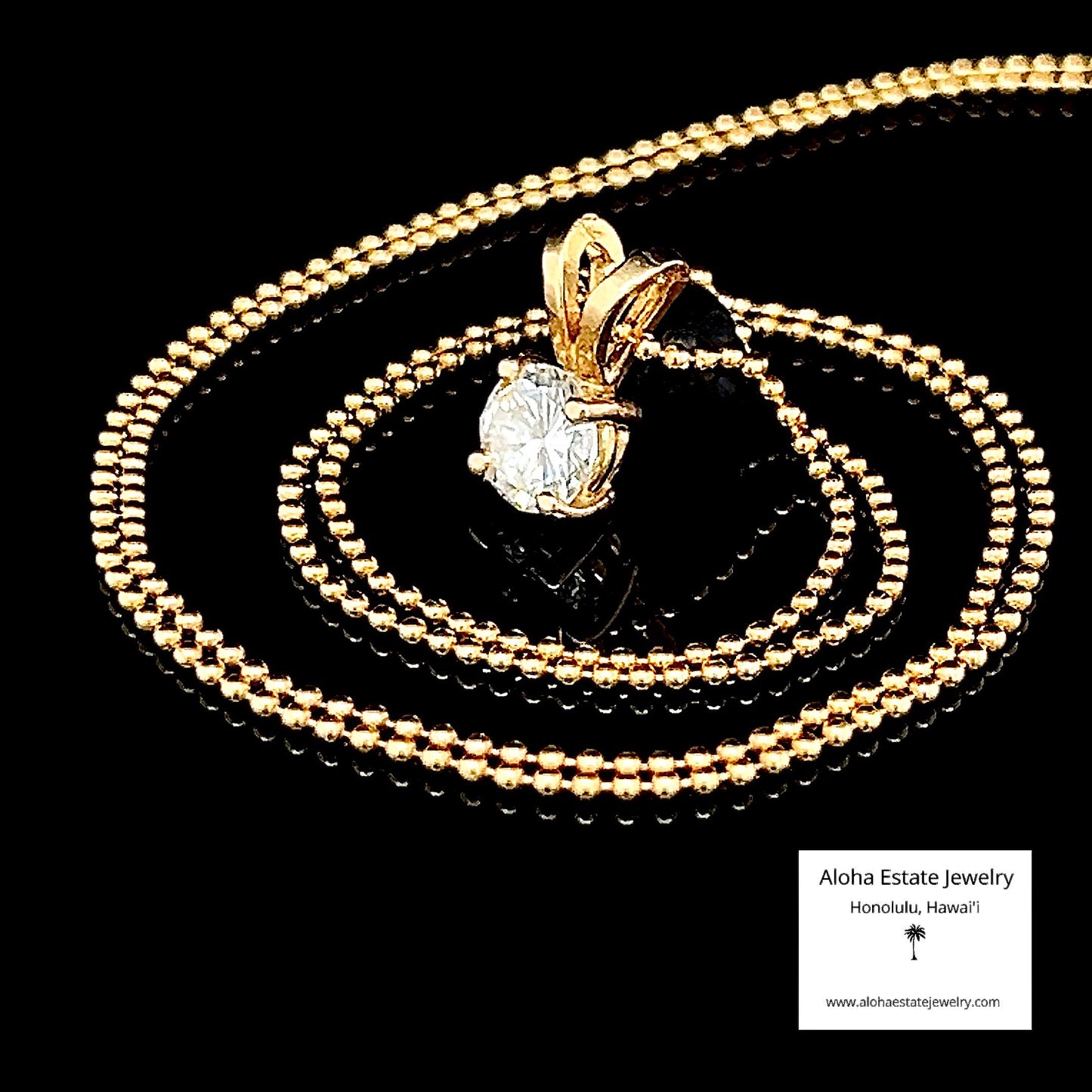 1/2-Carat Diamond Pendant with 18" 14k Popcorn Chain