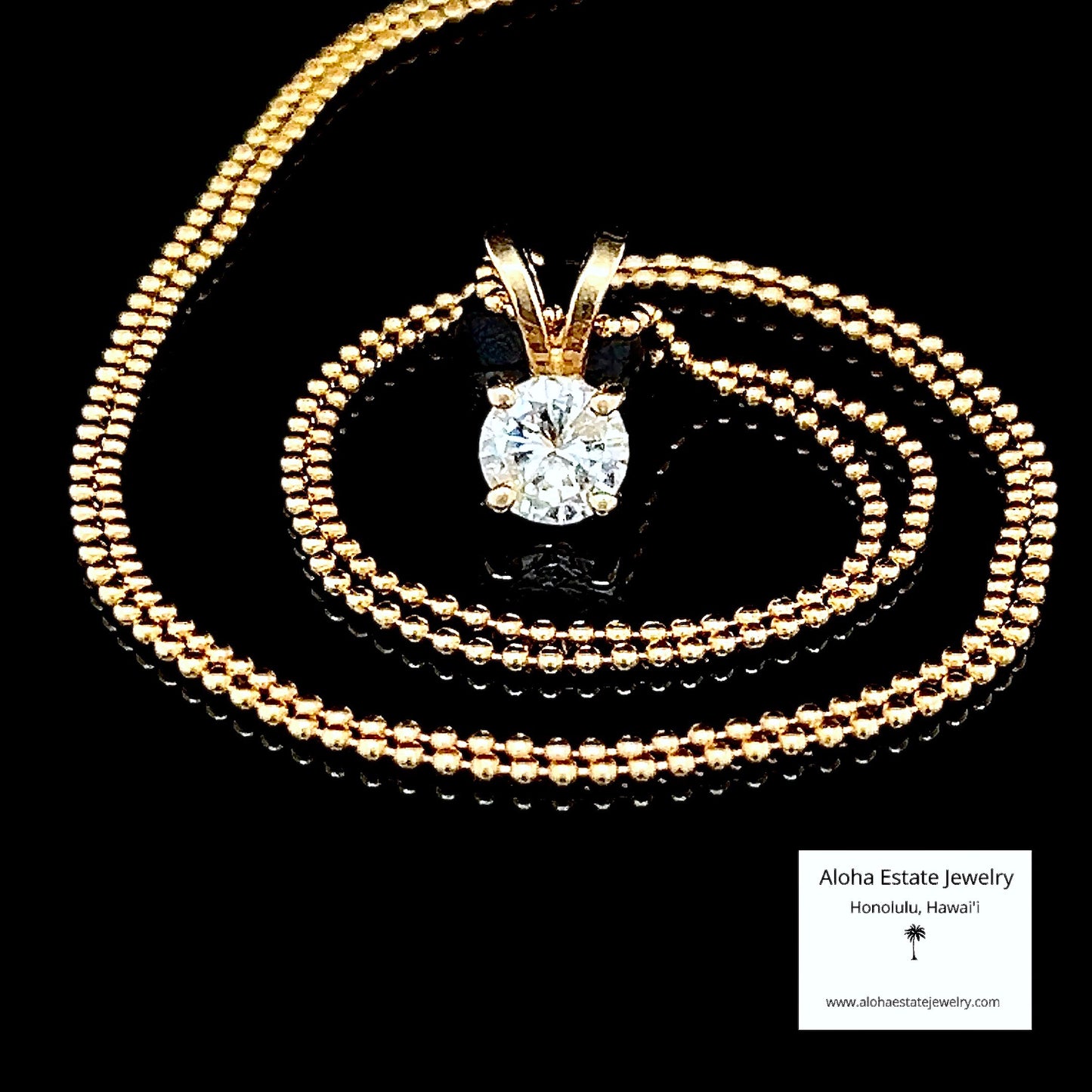 1/2-Carat Diamond Pendant with 18" 14k Popcorn Chain