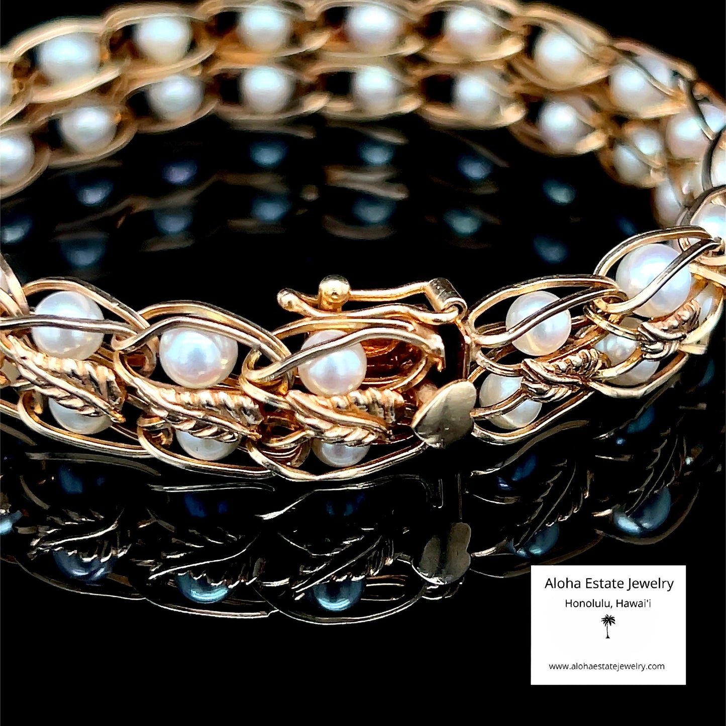 Vintage 14k Cultured Pearls-In-Cages Bracelet