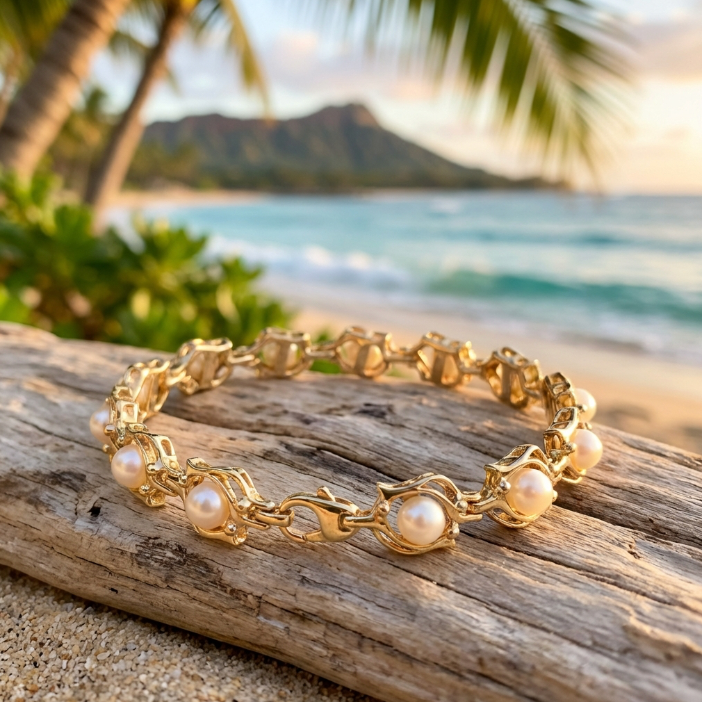 Cultured Pearl Bracelet in 14K Yellow Gold