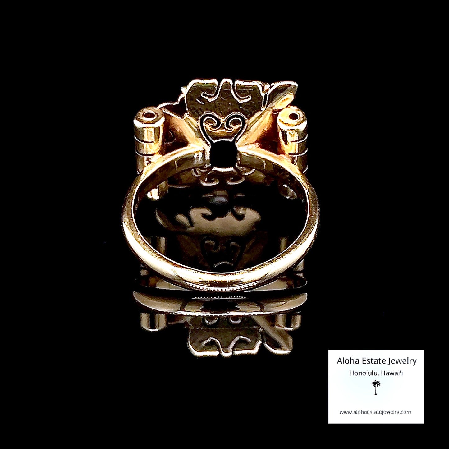 14k 6.50-Carats Verdelite Tourmaline Retro Statement Ring